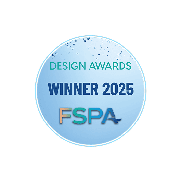 Florida Swimming Pool Association 2025 Design Awards winner badge