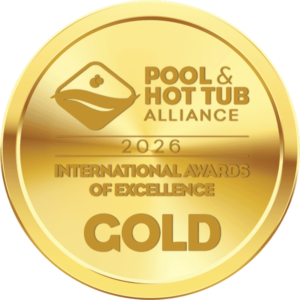Pool and Hot Tub Alliance International Awards of Excellence Gold 2026 badge